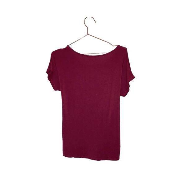 West Kei wine colored blouse size Small front tie top - Picture 2 of 4